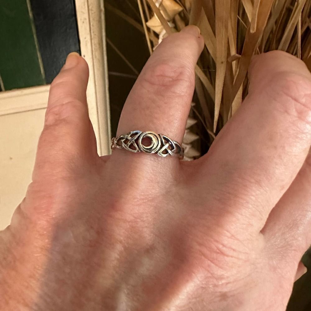 Sterling Silver Celtic Moon Ring Sizes 6,8,9